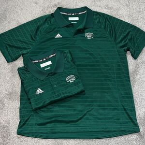 New University of Ohio Bobcats Golf Team Issue Polo Shirt XL Green Adidas NWOT